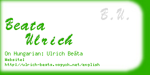 beata ulrich business card